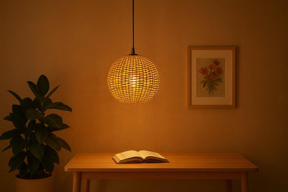 Wicker Lamp: Orb