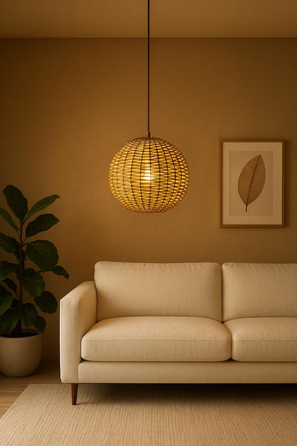Wicker Lamp: Orb